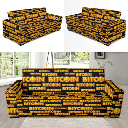 Bitcoin Pattern Print Design DO03 Sofa Slipcover-JORJUNE.COM