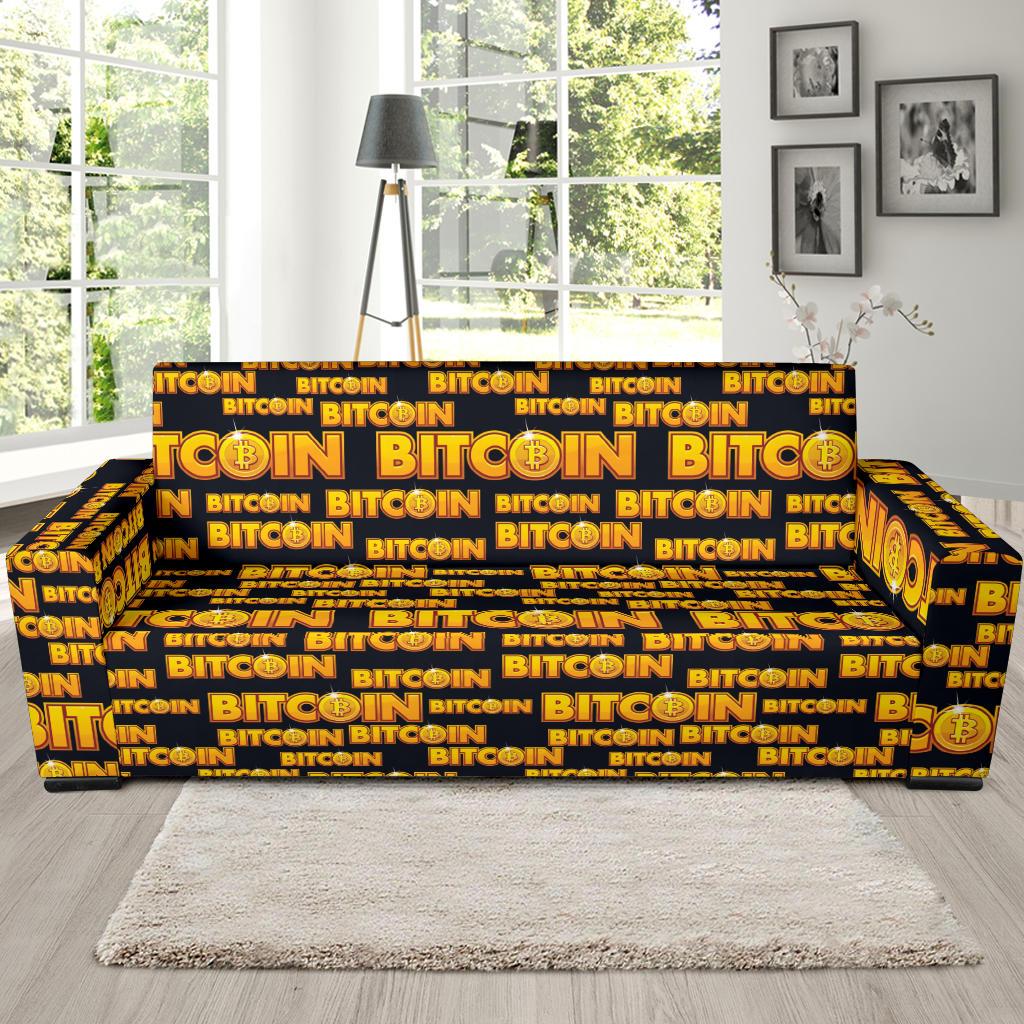 Bitcoin Pattern Print Design DO03 Sofa Slipcover-JORJUNE.COM