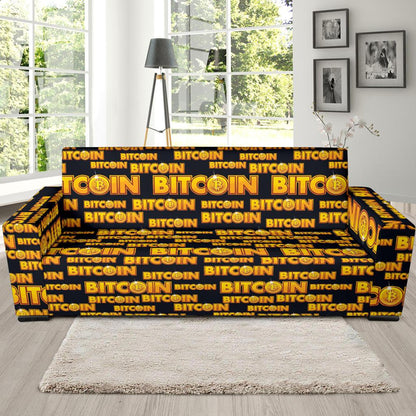 Bitcoin Pattern Print Design DO03 Sofa Slipcover-JORJUNE.COM