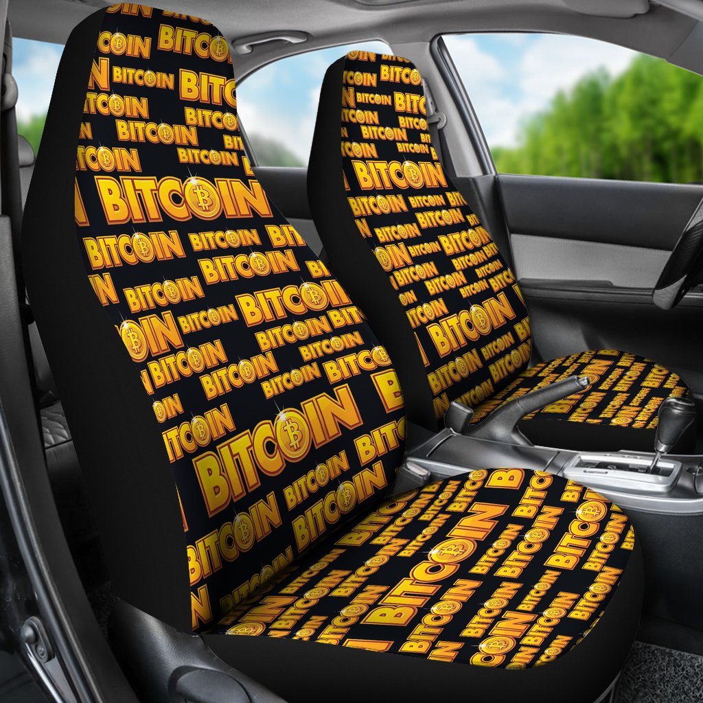 Bitcoin Pattern Print Design DO03 Universal Fit Car Seat Covers