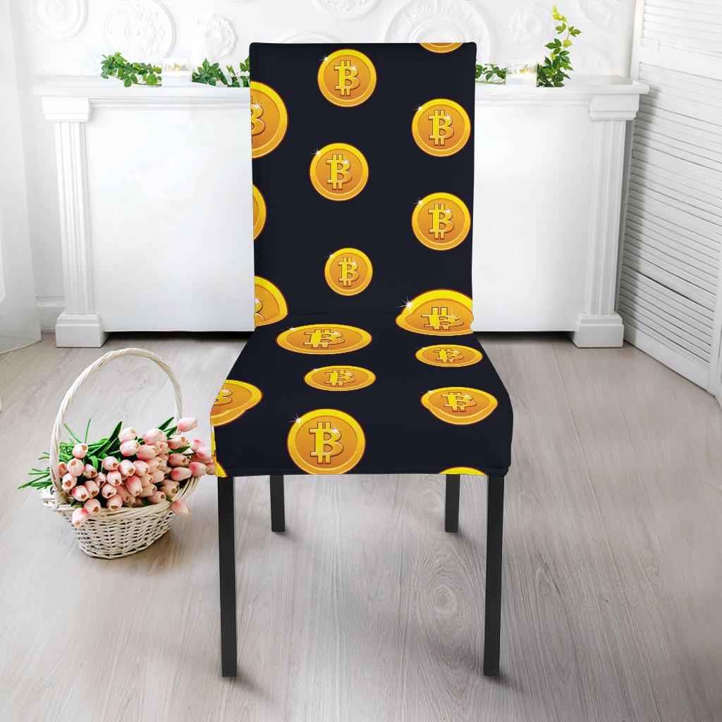 Bitcoin Pattern Print Design DO04 Dining Chair Slipcover-JORJUNE.COM