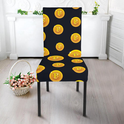 Bitcoin Pattern Print Design DO04 Dining Chair Slipcover-JORJUNE.COM