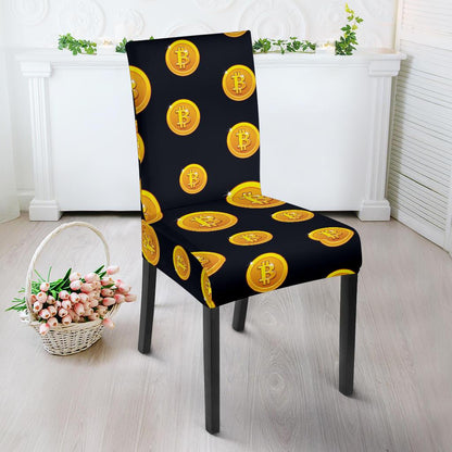 Bitcoin Pattern Print Design DO04 Dining Chair Slipcover-JORJUNE.COM
