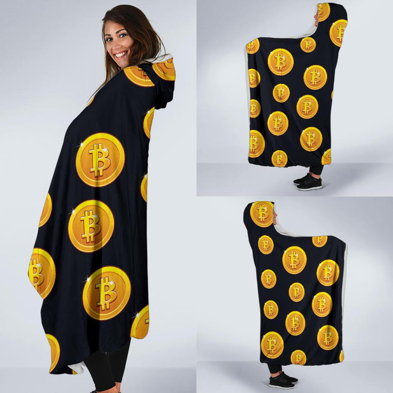 Bitcoin Pattern Print Design DO04 Hooded Blanket-JORJUNE.COM