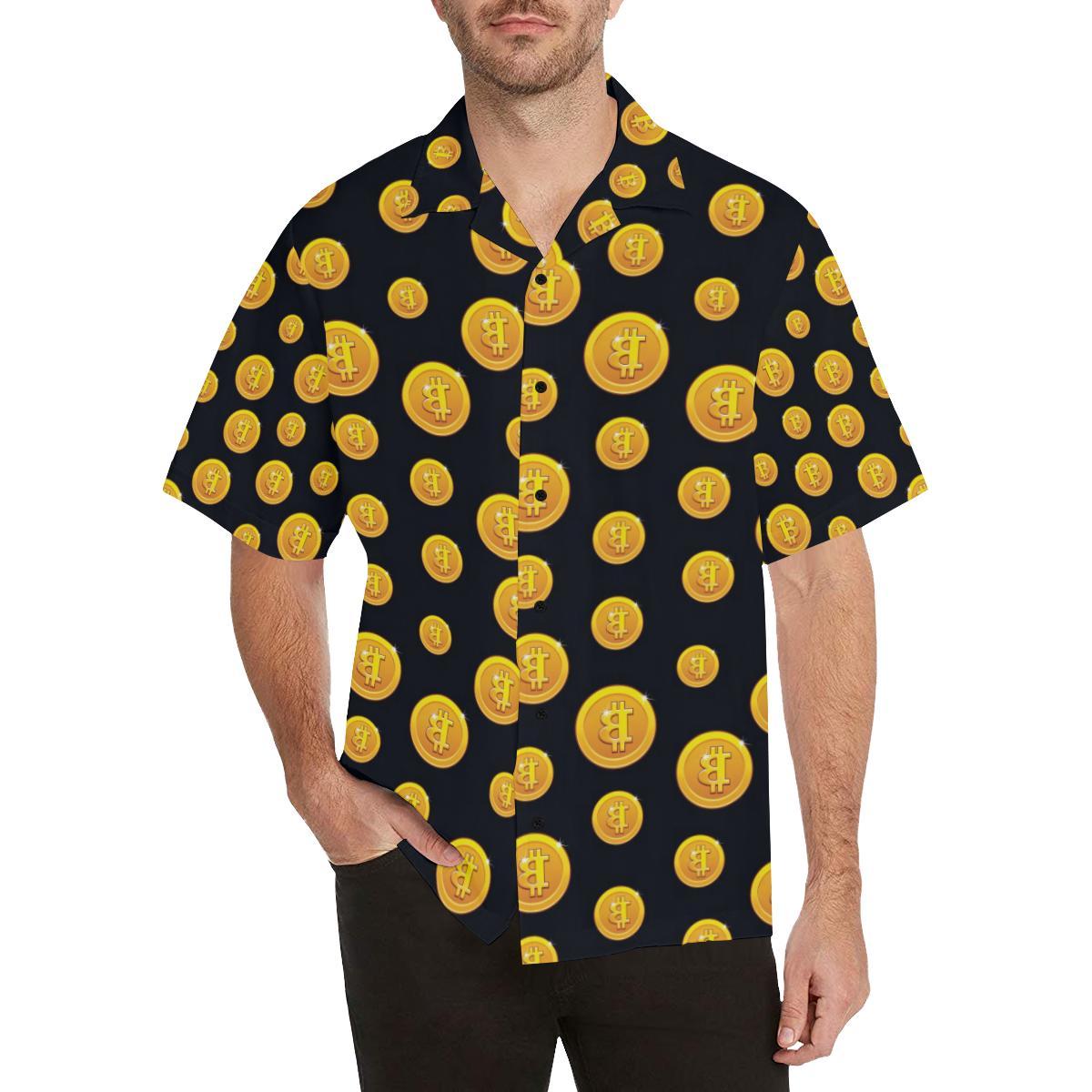 Bitcoin Pattern Print Design DO04 Men Hawaiian Shirt-JorJune
