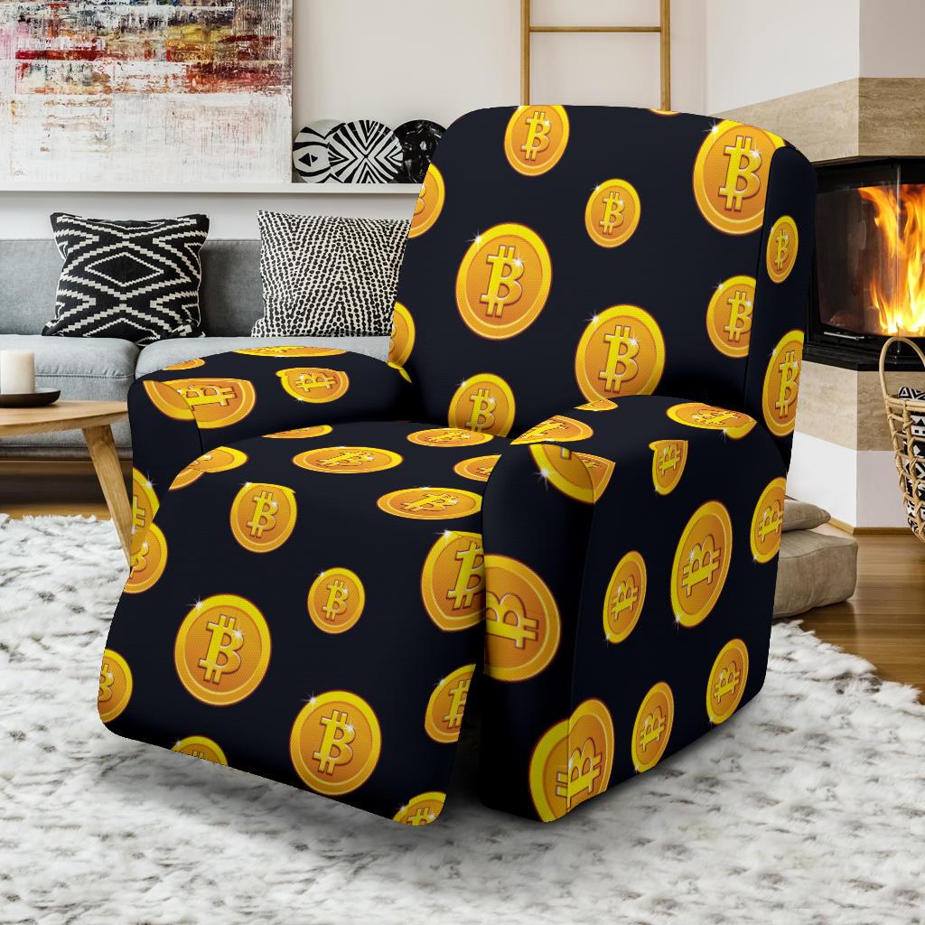 Bitcoin Pattern Print Design DO04 Recliner Slipcover-JORJUNE.COM