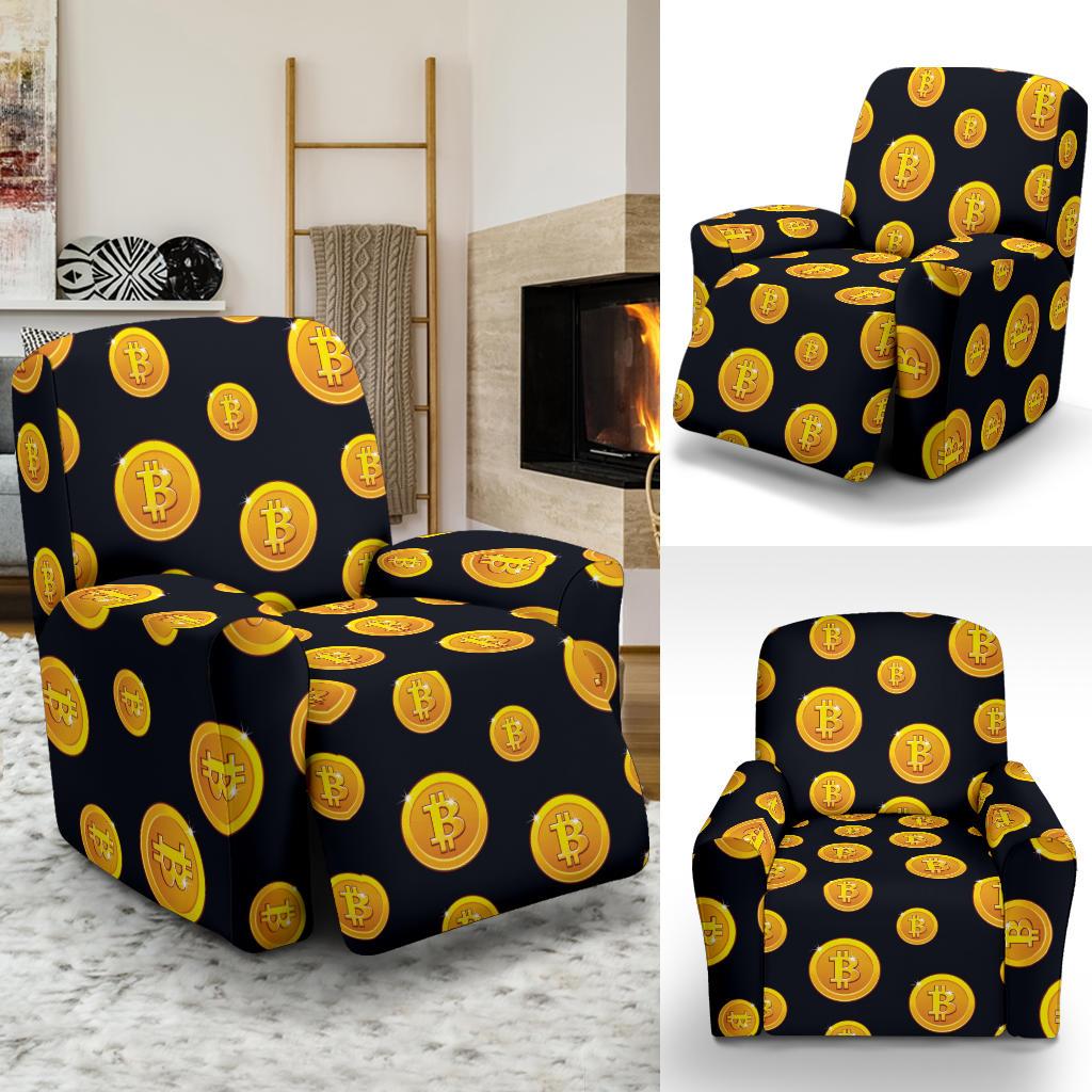 Bitcoin Pattern Print Design DO04 Recliner Slipcover-JORJUNE.COM