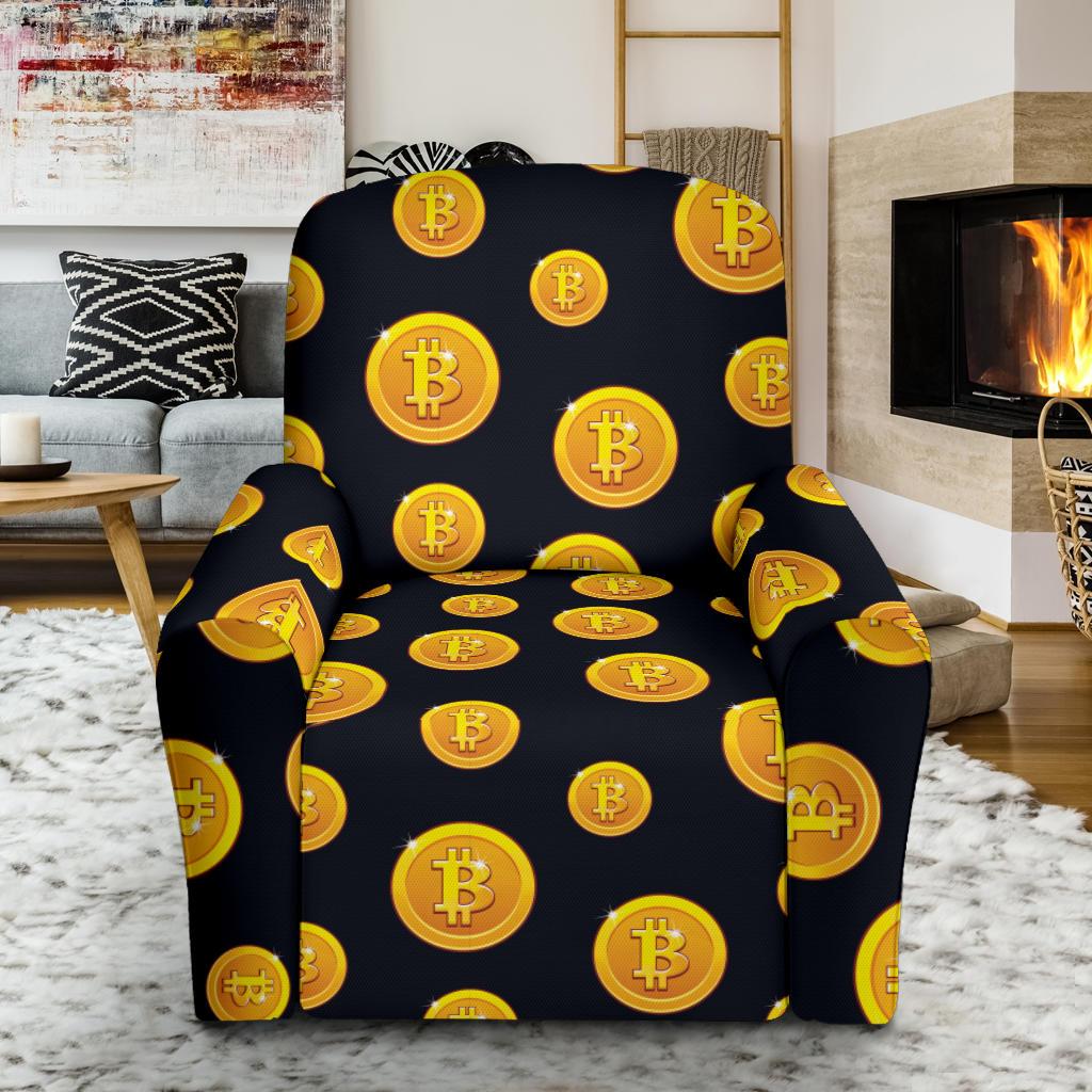 Bitcoin Pattern Print Design DO04 Recliner Slipcover-JORJUNE.COM