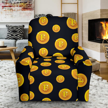 Bitcoin Pattern Print Design DO04 Recliner Slipcover-JORJUNE.COM