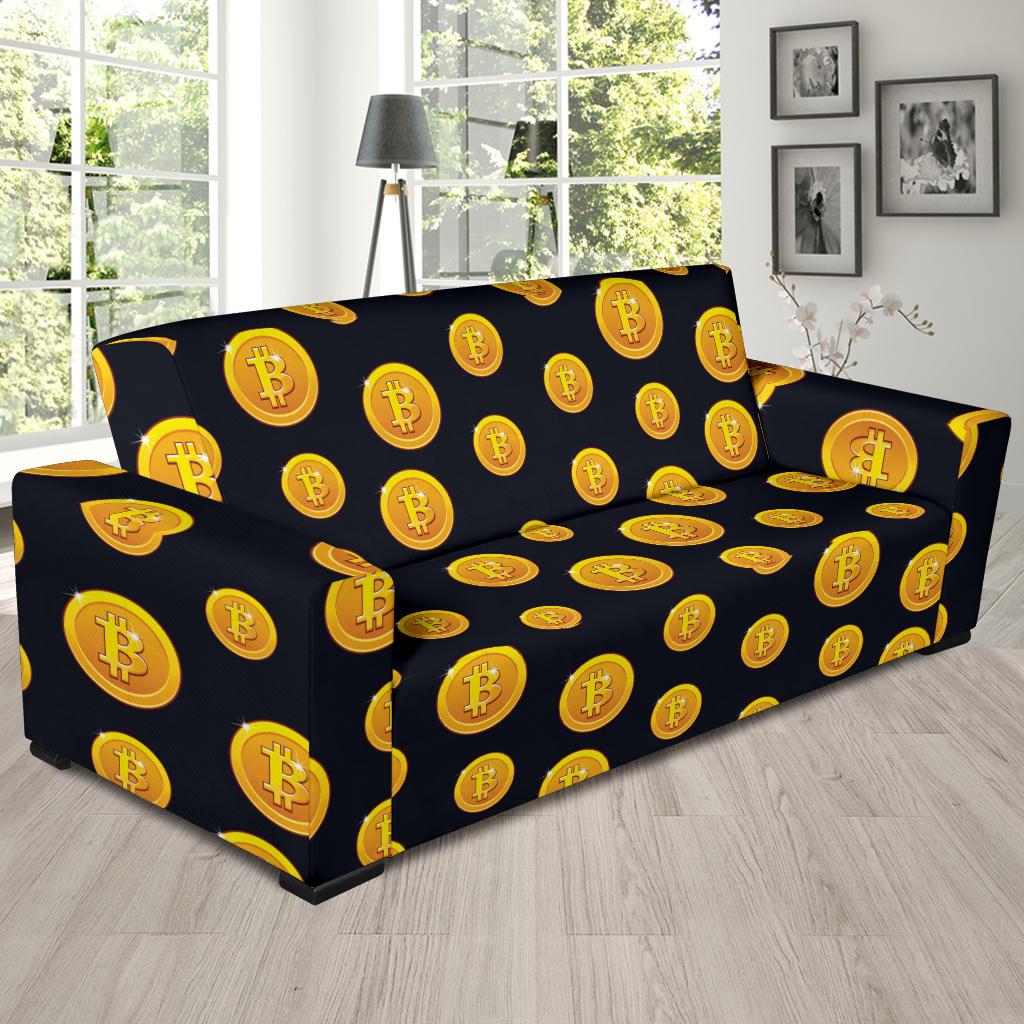 Bitcoin Pattern Print Design DO04 Sofa Slipcover-JORJUNE.COM