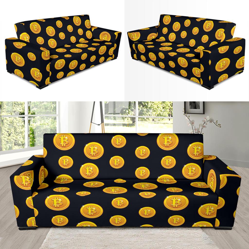 Bitcoin Pattern Print Design DO04 Sofa Slipcover-JORJUNE.COM