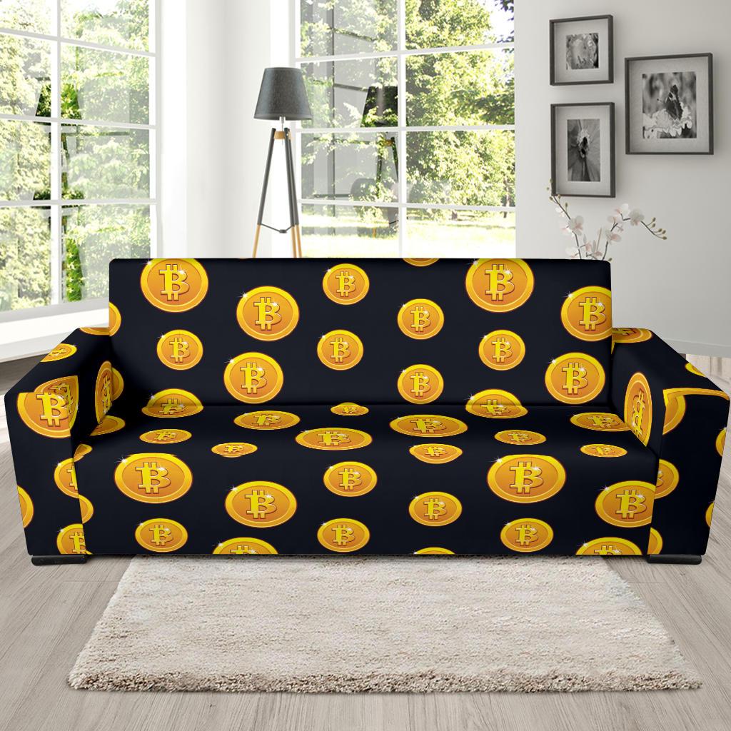 Bitcoin Pattern Print Design DO04 Sofa Slipcover-JORJUNE.COM
