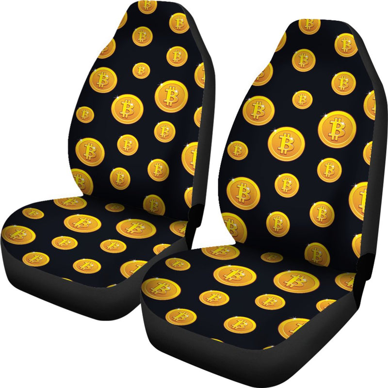 Bitcoin Pattern Print Design DO04 Universal Fit Car Seat Covers