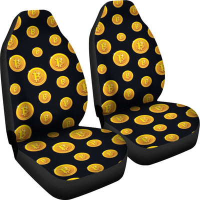 Bitcoin Pattern Print Design DO04 Universal Fit Car Seat Covers