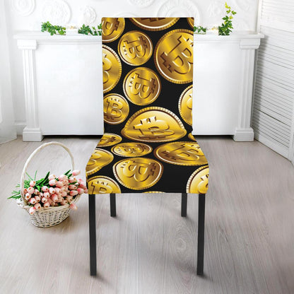 Bitcoin Pattern Print Design DO05 Dining Chair Slipcover-JORJUNE.COM