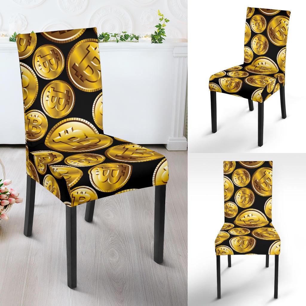 Bitcoin Pattern Print Design DO05 Dining Chair Slipcover-JORJUNE.COM