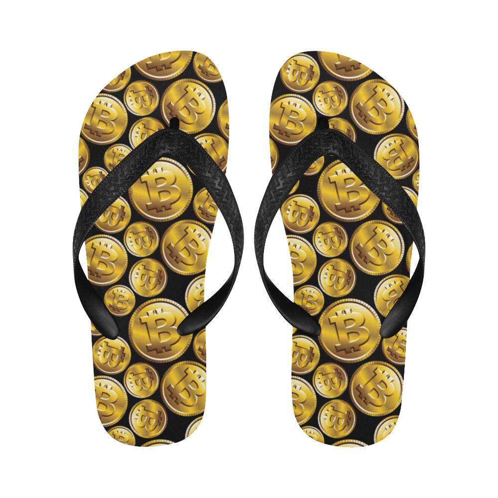 Bitcoin Pattern Print Design DO05 Flip Flops-JorJune