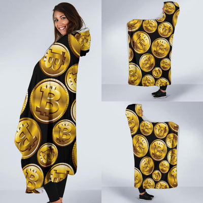 Bitcoin Pattern Print Design DO05 Hooded Blanket-JORJUNE.COM