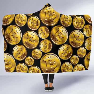 Bitcoin Pattern Print Design DO05 Hooded Blanket-JORJUNE.COM