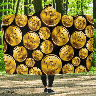 Bitcoin Pattern Print Design DO05 Hooded Blanket-JORJUNE.COM