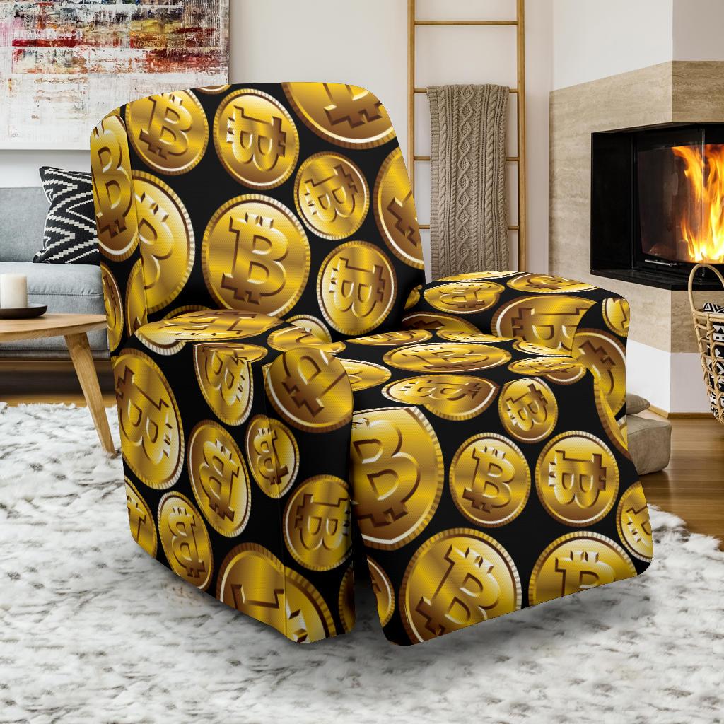 Bitcoin Pattern Print Design DO05 Recliner Slipcover-JORJUNE.COM