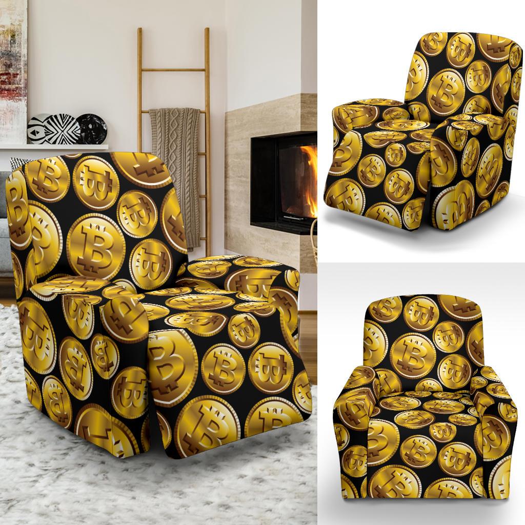 Bitcoin Pattern Print Design DO05 Recliner Slipcover-JORJUNE.COM