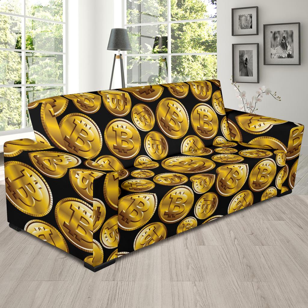 Bitcoin Pattern Print Design DO05 Sofa Slipcover-JORJUNE.COM