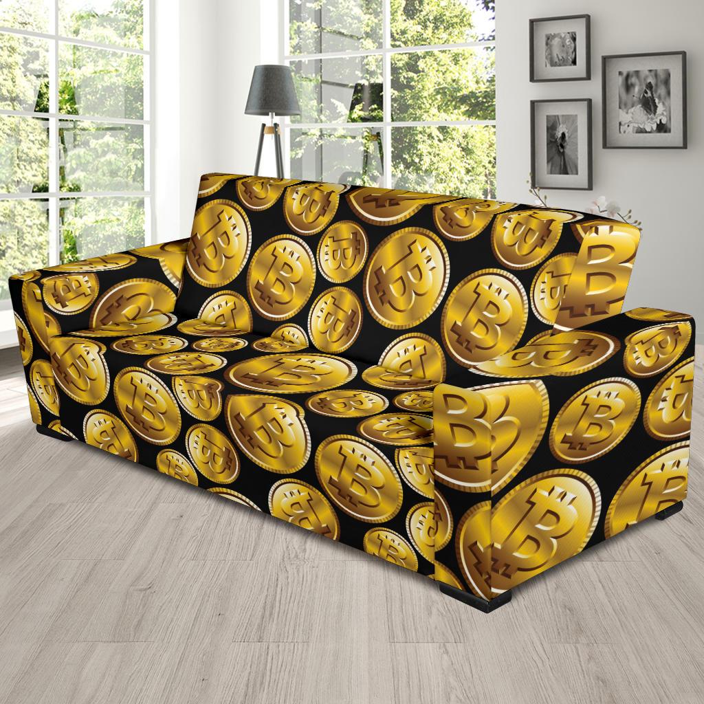 Bitcoin Pattern Print Design DO05 Sofa Slipcover-JORJUNE.COM