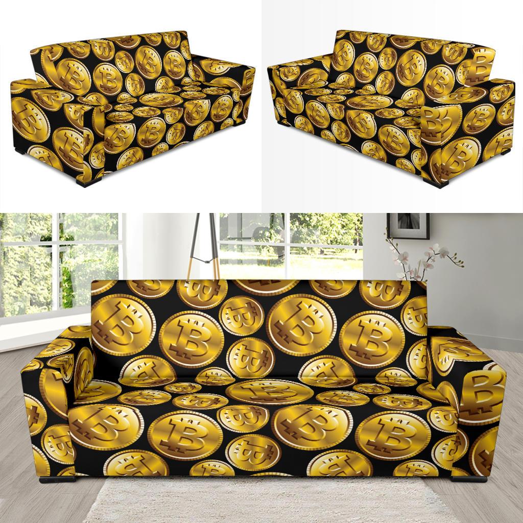 Bitcoin Pattern Print Design DO05 Sofa Slipcover-JORJUNE.COM