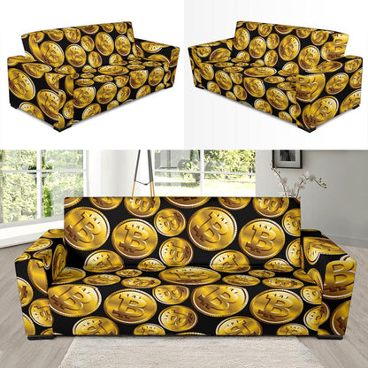 Bitcoin Pattern Print Design DO05 Sofa Slipcover-JORJUNE.COM