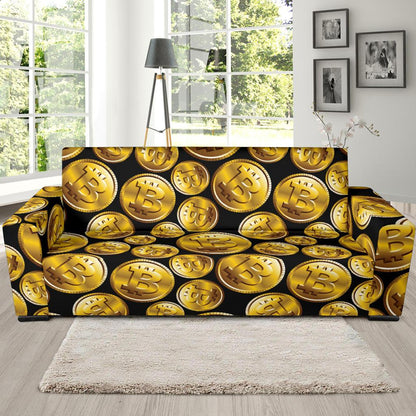 Bitcoin Pattern Print Design DO05 Sofa Slipcover-JORJUNE.COM