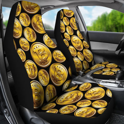 Bitcoin Pattern Print Design DO05 Universal Fit Car Seat Covers