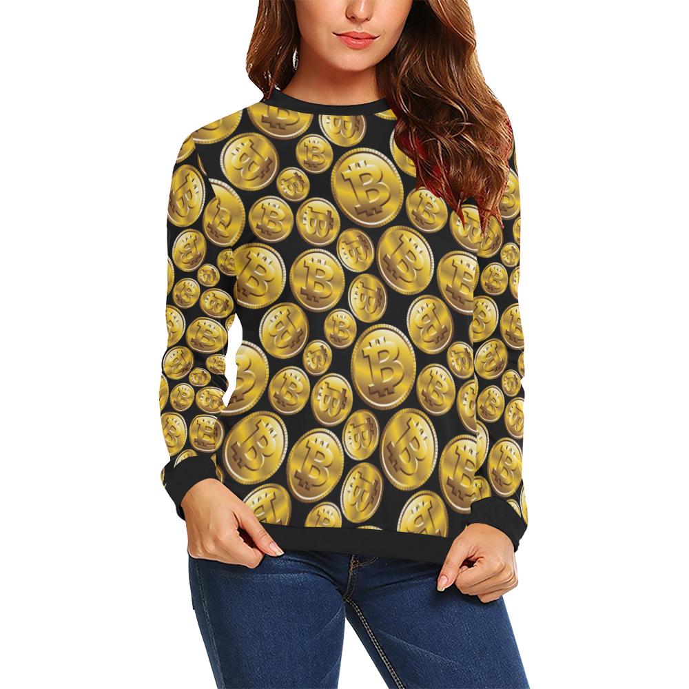Bitcoin Pattern Print Design DO05 Women Long Sleeve Sweatshirt-JorJune