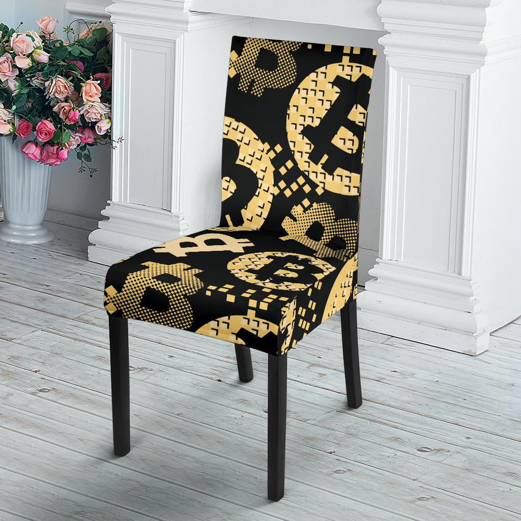 Bitcoin Pattern Print Design DO06 Dining Chair Slipcover-JORJUNE.COM