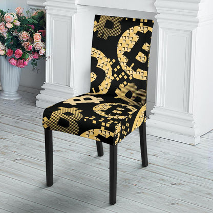 Bitcoin Pattern Print Design DO06 Dining Chair Slipcover-JORJUNE.COM