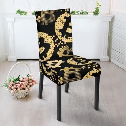 Bitcoin Pattern Print Design DO06 Dining Chair Slipcover-JORJUNE.COM