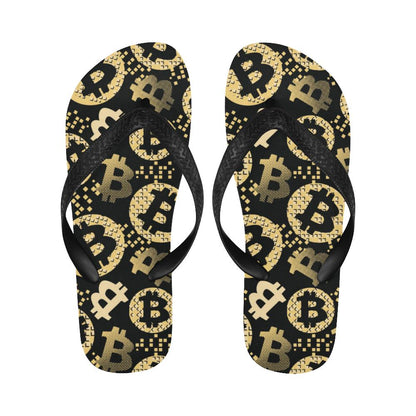 Bitcoin Pattern Print Design DO06 Flip Flops-JorJune