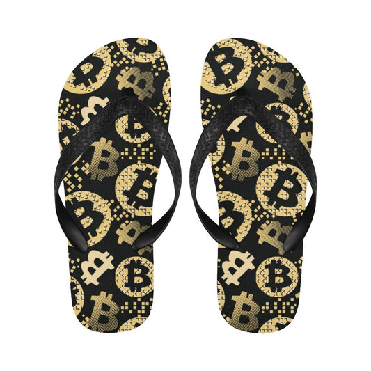 Bitcoin Pattern Print Design DO06 Flip Flops-JorJune