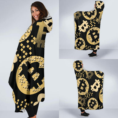 Bitcoin Pattern Print Design DO06 Hooded Blanket-JORJUNE.COM