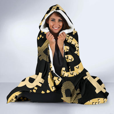 Bitcoin Pattern Print Design DO06 Hooded Blanket-JORJUNE.COM