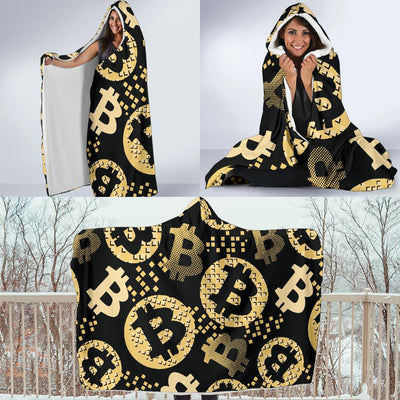 Bitcoin Pattern Print Design DO06 Hooded Blanket-JORJUNE.COM