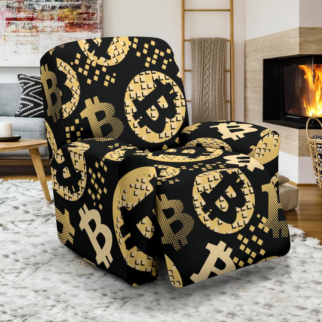 Bitcoin Pattern Print Design DO06 Recliner Slipcover-JORJUNE.COM