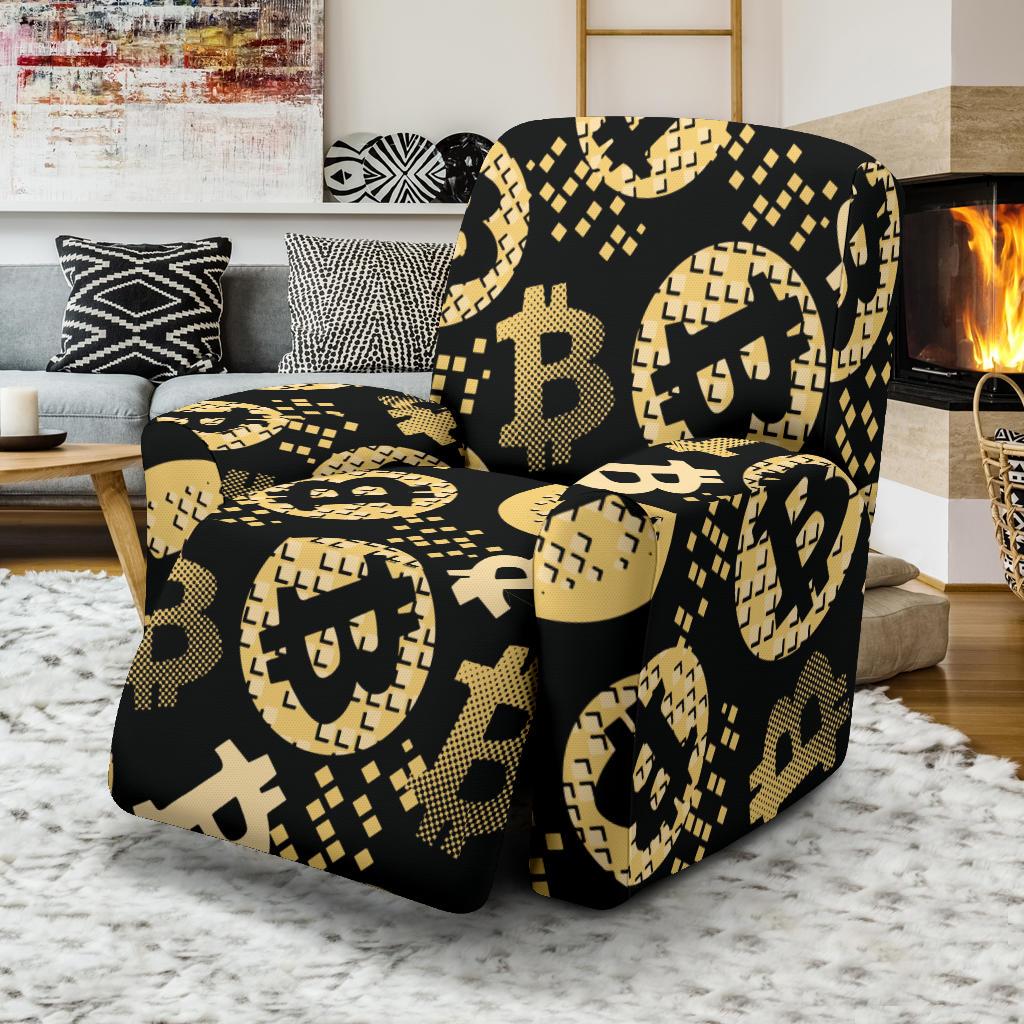 Bitcoin Pattern Print Design DO06 Recliner Slipcover-JORJUNE.COM