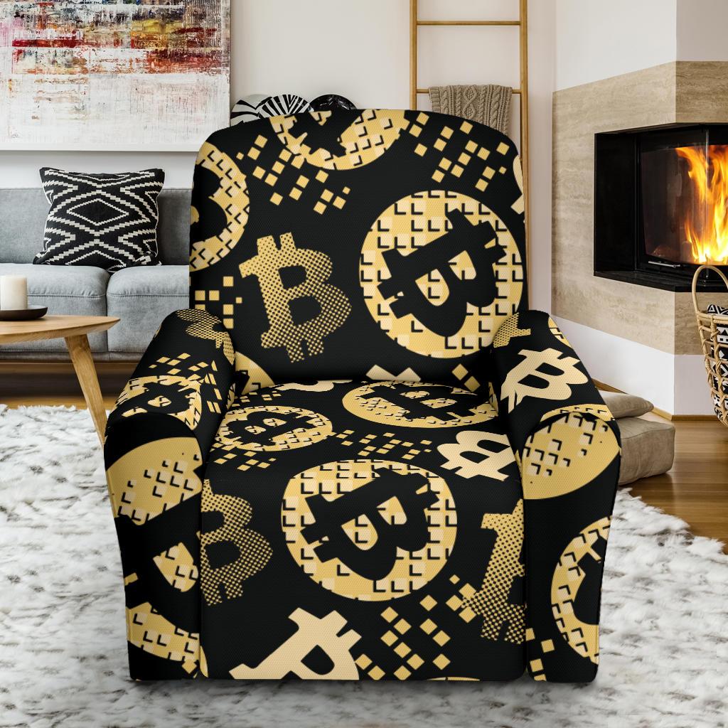 Bitcoin Pattern Print Design DO06 Recliner Slipcover-JORJUNE.COM