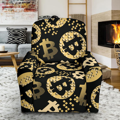 Bitcoin Pattern Print Design DO06 Recliner Slipcover-JORJUNE.COM