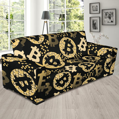 Bitcoin Pattern Print Design DO06 Sofa Slipcover-JORJUNE.COM