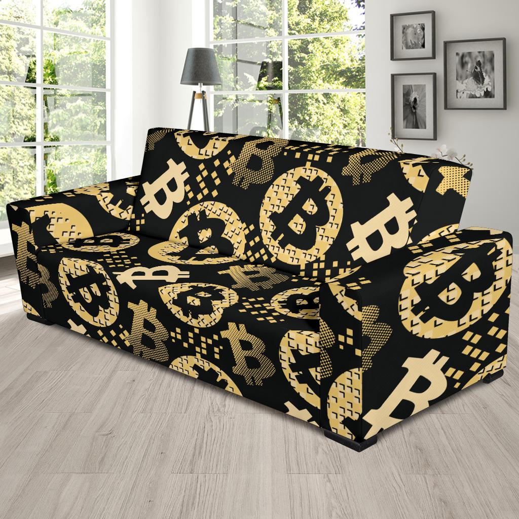 Bitcoin Pattern Print Design DO06 Sofa Slipcover-JORJUNE.COM