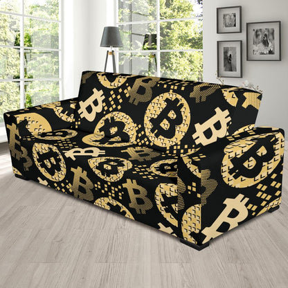 Bitcoin Pattern Print Design DO06 Sofa Slipcover-JORJUNE.COM