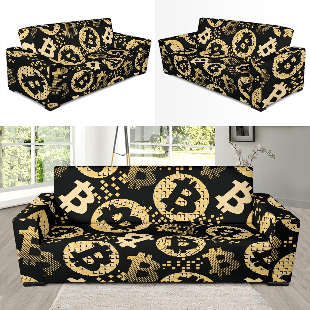 Bitcoin Pattern Print Design DO06 Sofa Slipcover-JORJUNE.COM