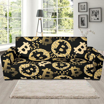 Bitcoin Pattern Print Design DO06 Sofa Slipcover-JORJUNE.COM